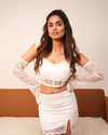 Snow Petal Lacey Top and Skirt with gloves