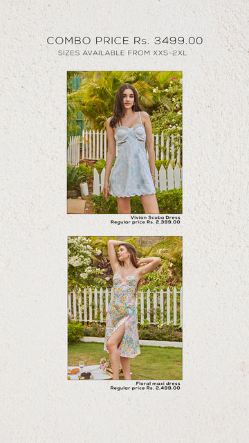 Vivian scuba dress + floral maxi dress COMBO