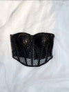 Onyx Black Embellished Corset rhinestone