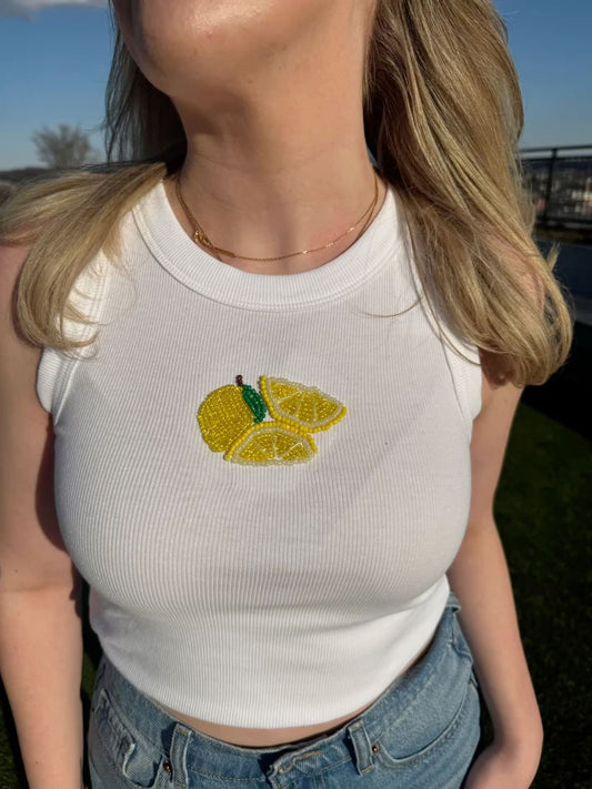 Lemon applique top