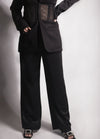 Adele Regain Black Mesh Blazer Corset Top and Pant
