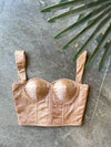 Banaras Brocade Baby Pink Corset Top