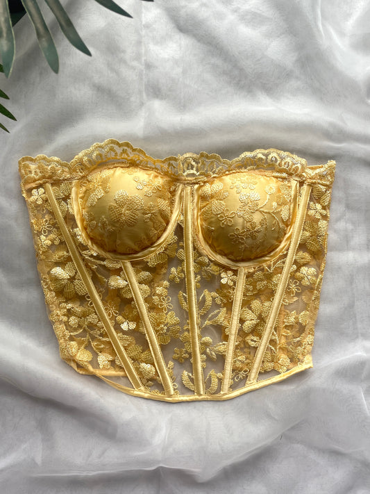 Penelope yellow lacey corset