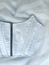 White crocodile zip leather corset