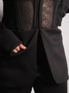 Adele Regain Black Mesh Blazer Corset Top and Pant
