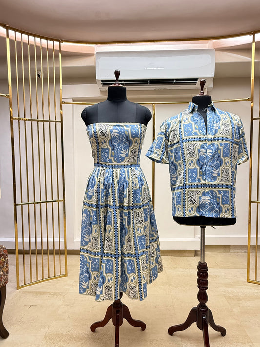 Indigo Mosaic Couple Outfit🧿