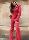 Keren Red Corduroy Regain Blazer Corset and Pants