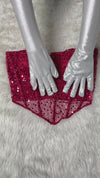 Red Ruby embellished corset top rhinestone