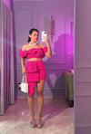 The vogue vanity in Liyokki’s Pink tate co ord set