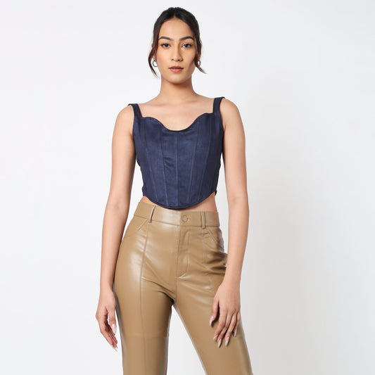 Suede Blue Corset