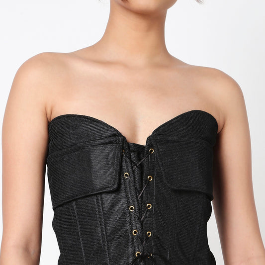 Adrian Black Corset Top