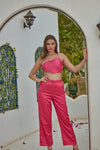 Pink satin pant