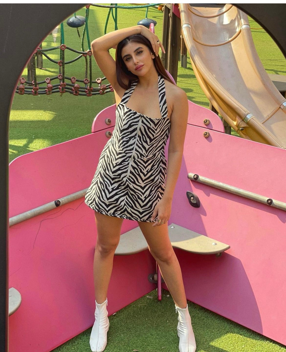 zebra corset dress Y2K Dolce and Gabbana Quilted Silk Corset Zebra Print Dress