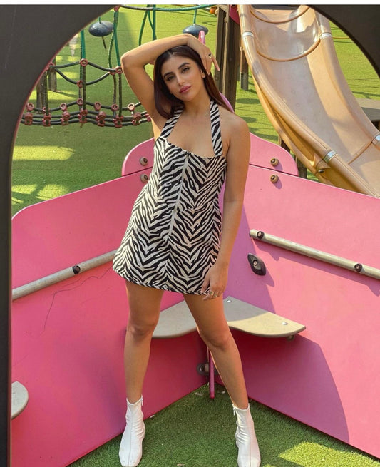 Zebra Print Corset Dress