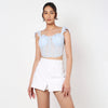 Blue Gabriel Lacey Corset Top