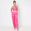 Pink Pleated Backless Co ord Set