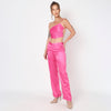 Pink Pleated Backless Co ord Set