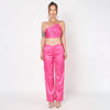 Pink Pleated Backless Co ord Set