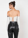 Silver Lining  Corset Top With Gloves
