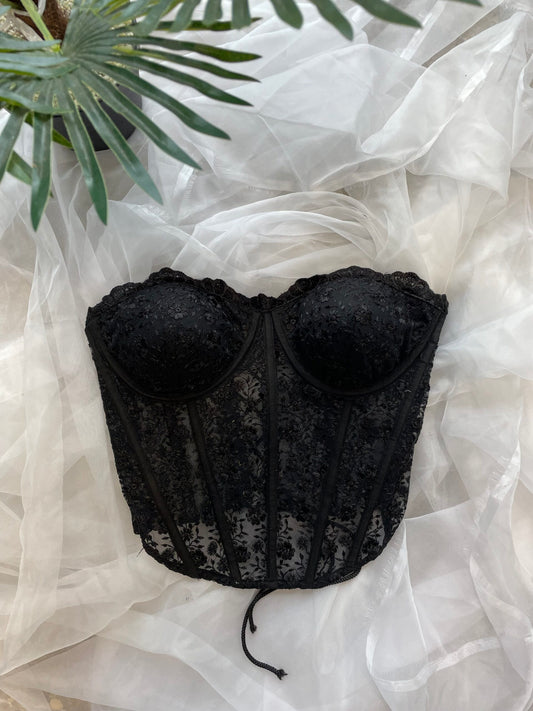 50 shades of black lacey corset