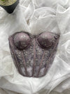 Grey lacey corset top