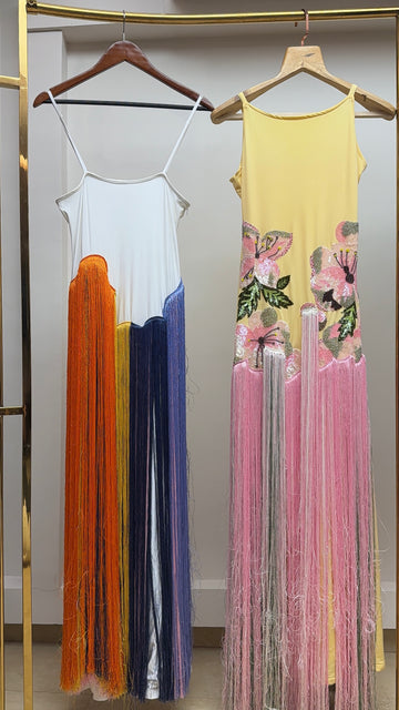 Yellow Fringe Dress