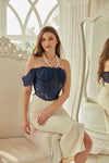 Catty Blue Satin Lacey Corset