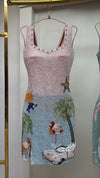 Flamingo Ombre Beaded Dress