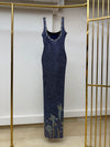 Midnight Garden Beaded Column Gown