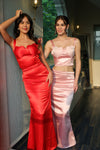 Red Satin Skirt