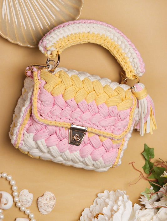 Crochet cotton candy bag