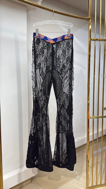 Black Mesh Pants