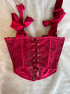 Charlotte Maroon Lace Corset