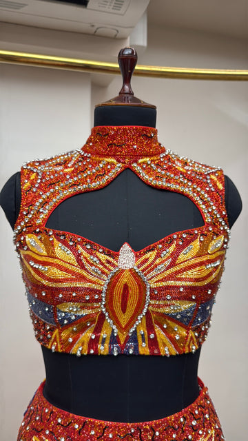 Nuclear Baddie Butterfly Beaded Top