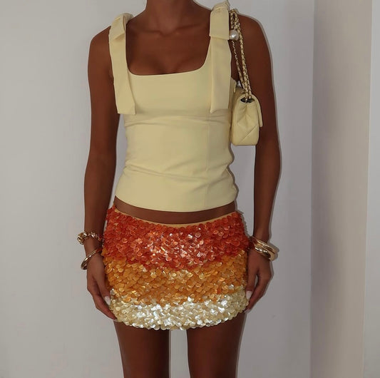 Ombre scale shell skirt (in front only)