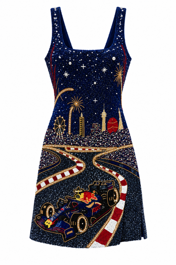 Midnight bull Beaded Dress ✨🏎️