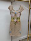 Champagne beaded Floral Dress