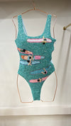 Turquoise Surf Beaded Swimwear