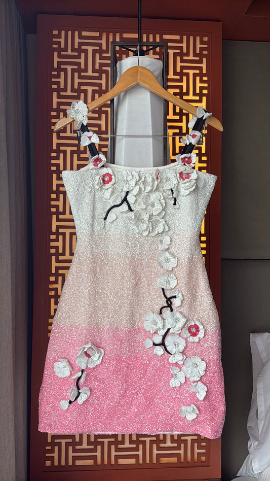 Ombre 3D flower Dress
