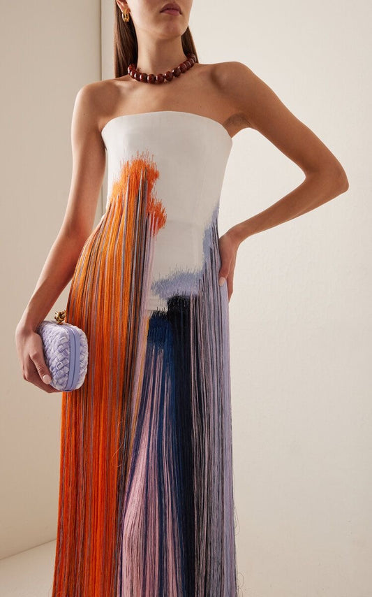 White Fringe Dress