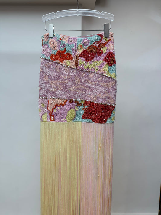 Cotton Candy chaos Fringe Skirt🍭