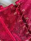 Charlotte Maroon Lace Corset