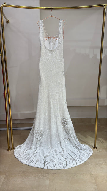 Bridey Garden Wedding Beaded Dress with Tail