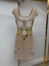 Champagne beaded Floral Dress