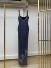 Midnight Garden Beaded Column Gown