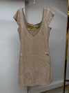 Champagne beaded Floral Dress