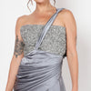 Grey Satin Dress
