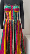 Rani Multicolor Brocade Corset Anarkali