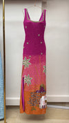 Sunset Mirage Tropical Beaded Column Gown
