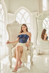 Catty Blue Satin Lacey Corset